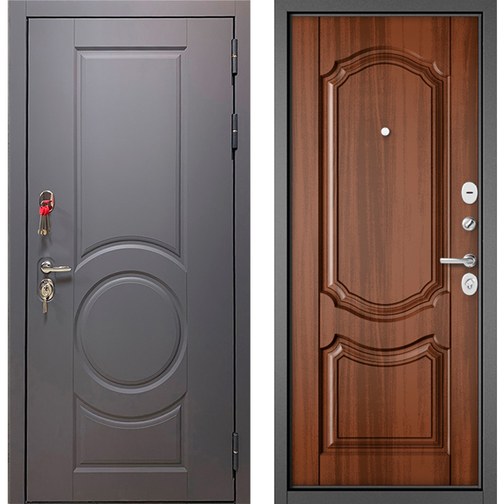 Входная металлическая дверь Бульдорс Trust Стандарт-90 Графит софт 9S-6/Орех лесной 9SD-4 Входная металлическая дверь Бульдорс Trust Стандарт-90 Графит софт 9S-6/Орех лесной 9SD-4