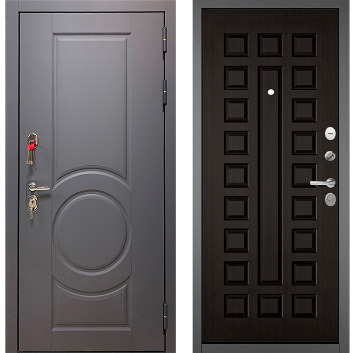 Металлическая входная дверь Бульдорс Trust Стандарт-90 Графит софт 9S-6/Венге 9S-110 Металлическая входная дверь Бульдорс Trust Стандарт-90 Графит софт 9S-6/Венге 9S-110