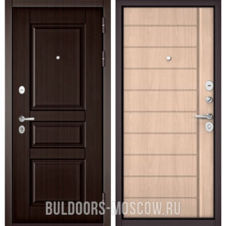 Металлическая дверь Бульдорс Траст Standart-90 Ларче шоколад 9SD-2/Ясень ривьера крем 9S-136