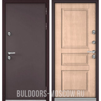 Входная стальная дверь Бульдорс TERMO-100 Букле шоколад Дуб крем 10 TD-2